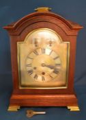 Tall Westminster chime bracket clock with brass handle Ht 36cm