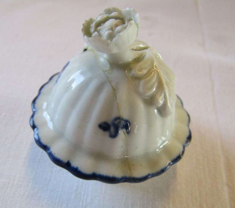 Worcester blue and white tea canister and cover (damage repaired) circa 1770 - Image 10 of 11