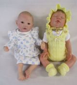 2 Reborn baby dolls 20" light weight doll with painted hair and open eyes and 20" light weight