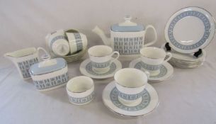 Royal Doulton 'Counterpoint' tea set - one cup with crazing crack to inner base