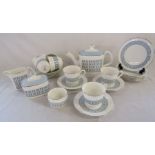 Royal Doulton 'Counterpoint' tea set - one cup with crazing crack to inner base