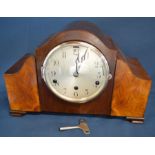 Large double chime clock (Westminster & Whittington chimes) Ht 24cm L 38cm