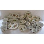 Royal Worcester 'Evesham' table ware to include serving dishes, flan dishes, cake plate, soufflé