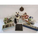 Selection of items to include The Derby Tankard, teapots, plaques, glass powder bowls etc