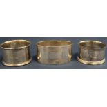 3 silver napkin rings 2.1ozt