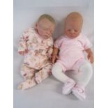 2 Reborn baby dolls 18" doll with closed eyes and painted hair and Malugo by Ruth Anette Simply