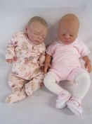 2 Reborn baby dolls 18" doll with closed eyes and painted hair and Malugo by Ruth Anette Simply