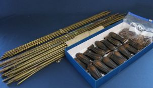 Quantity of brass stair rods & clips