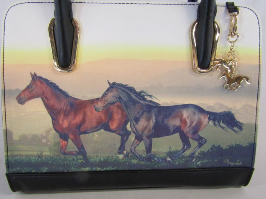 Danbury Mint 'Thoroughbreds' handbag by Mandie Haywood with dust cover - missing shoulder stap - Image 2 of 5