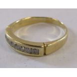 Tested as 9ct gold ring with cubic zirconia stones - ring size T/U - total weight 4.2g