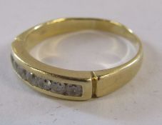 Tested as 9ct gold ring with cubic zirconia stones - ring size T/U - total weight 4.2g