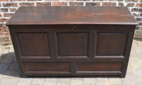 Early 18th century oak coffer converted from a mule chest L139cm D50cm Ht77cm