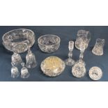 Selection of cut glass bowls, jugs, candlesticks etc. including Royal Doulton & Edinburgh Crystal