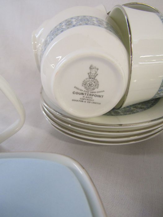 Royal Doulton 'Counterpoint' tea set - one cup with crazing crack to inner base - Bild 3 aus 6