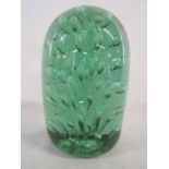 Green glass dump approx. 15cm tall