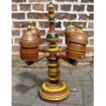 Moroccan wooden revolving spice container