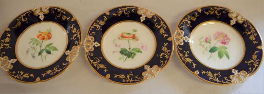 Various Victorian & later plates & dishes including 3 hand painted cabinet plates - Image 2 of 2