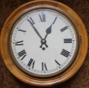 Victorian style school / railway clock with pendulum & key