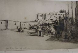Gilt framed etching "Sinai July 1917 1919" by James McBey, (Scottish 1883-1959) signed to mount