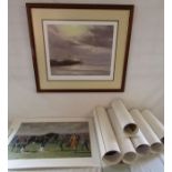 John Trickett framed print 'Birds in flight' 191/850 and a collection of 7 unframed limited