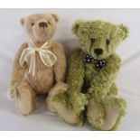 An antique gold curly mohair Cotswold Bear and a Bears that are special by Pam Howells bear