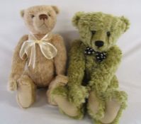 An antique gold curly mohair Cotswold Bear and a Bears that are special by Pam Howells bear