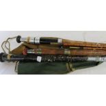 2 split cane fishing rods & a sea rod