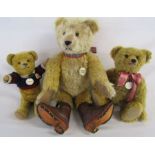 3 Teddy bears of Witney - 'Teddy' a replica of their original bear - 'Master Boots' replica of the