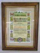John Player & Sons Long Service certificate to Henry Charles Ashworth