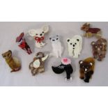 Collection of 10 Perspex brooches in the style of Lea Stein including fox, bears, elephants etc