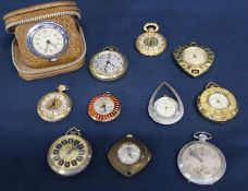 10 small crown wind pendant / pocket watches including Legion & Lucerne and Newmark travel watch