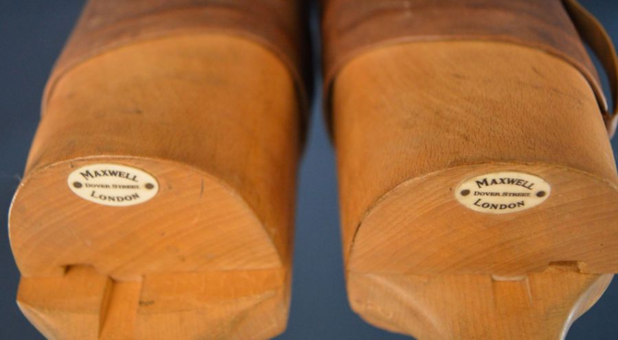 Pair of vintage riding boots with boot trees by Maxwell of London - Image 3 of 3