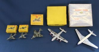 5 Dinky aeroplanes with original boxes:- 702 D H Comet Airliner, 704 Avro "York" Airliner 70A, 735