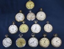 13 crown winding pocket watches in including Soletta