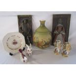 Selection of items including Alvingham pottery large table lamp circa. 1980 and 2 x D.H Morton