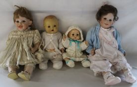 2 Fayzah - Spanos dolls, Roddy doll & German composition doll marked HW