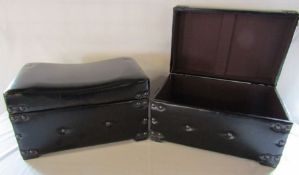 Pair of leatherette storage trunks