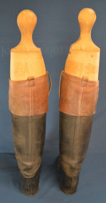 Pair of vintage riding boots with boot trees by Maxwell of London - Image 2 of 3