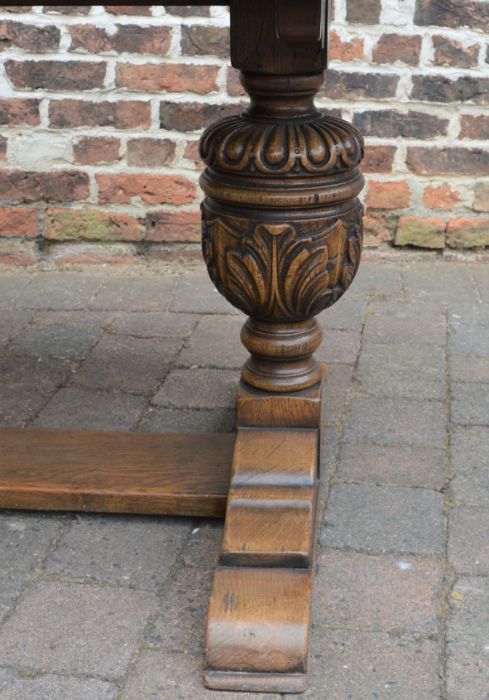 Jacobean style oak refectory table 229cm by 90cm - Image 2 of 3