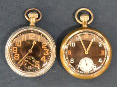 2 military issue pocket watches