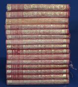 12 red leather bound volumes of Macmillan's pocket Kipling & 3 other volumes by Jane Austen & Thomas