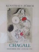 Marc Chagall lithographic print 'Kunsthaus Zurich' approx. 55cm x 45cm (includes frame)