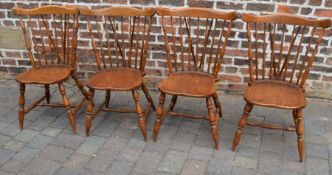 Set of 4 reproduction spindle back Windsor chairs