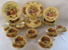 Aynsley 'Orchard Gold' part dinner set includes plates, teacups & saucers, tureen etc