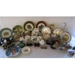 Large collection of items including collectors plates Royal Doulton 'The Blacksmith' 'The Grocer'