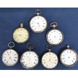4 silver pocket watches, 1 x 0.800 pocket watch, 1 x 0.935 pocket watch  & 1 other - all as found