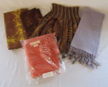 Selection of scarves including Nina Ricci and a Cashmere Company shawl