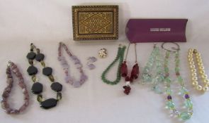 Collection of jewellery- some with silver fixings also includes Lucoral necklace, faux pearl and