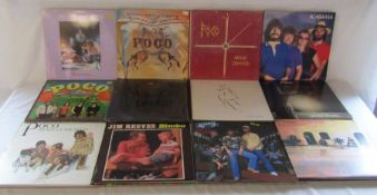 Collection of 12" LP records including Barbara Mandrell, Hoyt Axton, Don Williams, Neil Young and