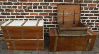 4 x wooden storage trunks